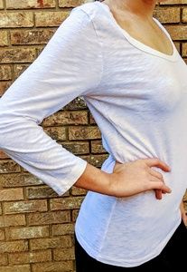 JCrew White cotton long sleeved tee-shirt